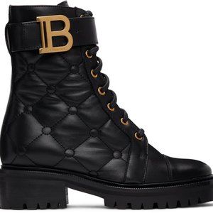 Balmain ankle-high quilted boots womans 6.5